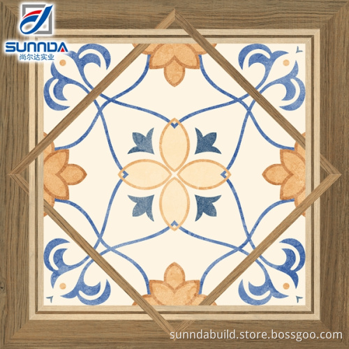rustic 3D inkjet digital green flower series porcelain sitting room rough finish floor tiles